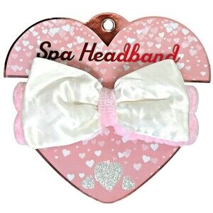 Spa Headband with Bow For Daily Makeup and Skincare Routines - Pink & White